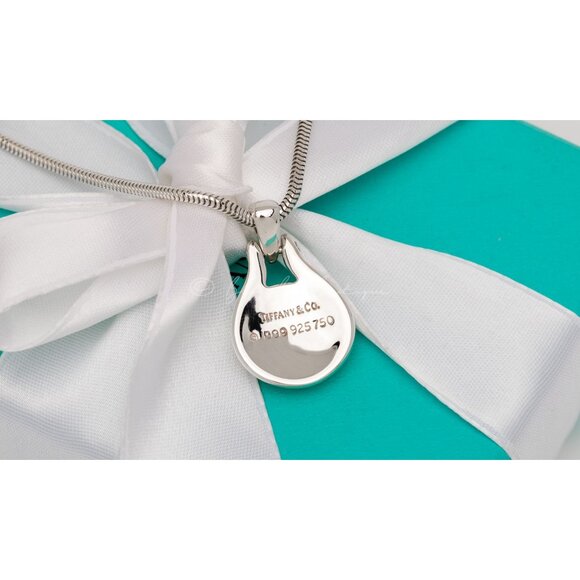 Tiffany & Co. Vintage Mother of Pearl Gold Silver Circle Necklace Pendant - Picture 5 of 7